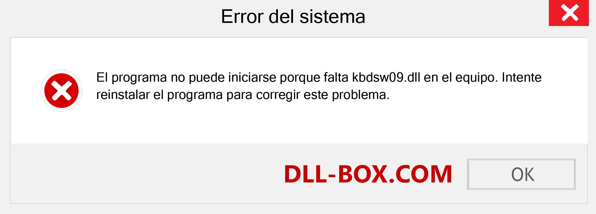 ¿Falta el archivo kbdsw09.dll ?. Descargar para Windows 7, 8, 10 - Corregir kbdsw09 dll Missing Error en Windows, fotos, imágenes